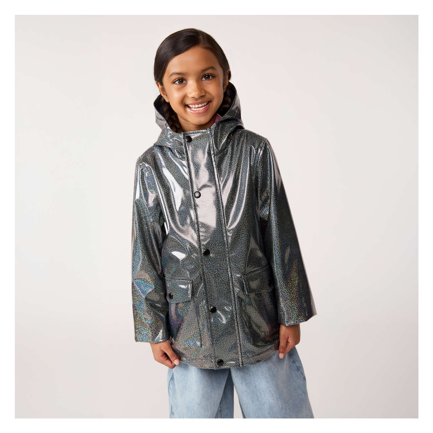 Joe Fresh Kid Girls' Glitter Raincoat - 1 ea | Zehrs